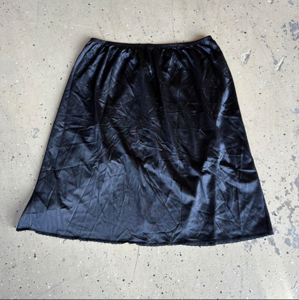 Black Women's Satin Midi Skirt
